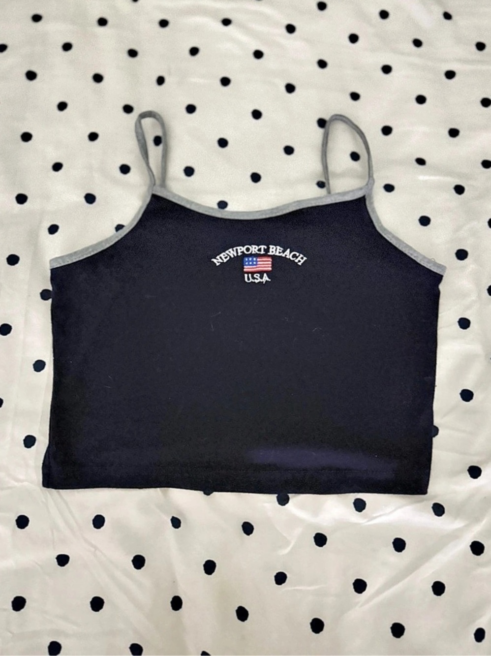 Navy Newport Beach USA cropped tank